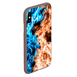 Чехол iPhone XS Max матовый Огненное пламя, цвет: 3D-коричневый — фото 2