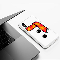 Чехол iPhone XS Max матовый Snowman Outfit, цвет: 3D-белый — фото 2