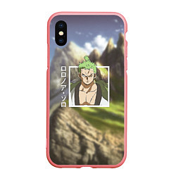 Чехол iPhone XS Max матовый Ван-Пис One Piece, Зоро Ророноа Zoro Roronoa, цвет: 3D-баблгам