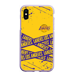 Чехол iPhone XS Max матовый LAKERS SPORT LINE STYLE NBA, цвет: 3D-светло-сиреневый