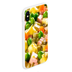 Чехол iPhone XS Max матовый Весь в оливье, цвет: 3D-белый — фото 2