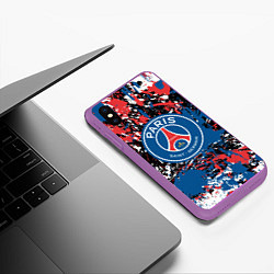 Чехол iPhone XS Max матовый PSG БРЫЗГИ КРАСОК СПОРТ, цвет: 3D-фиолетовый — фото 2