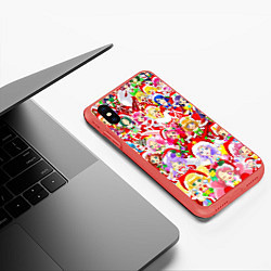Чехол iPhone XS Max матовый Все аниме персонажи Новый год, цвет: 3D-красный — фото 2