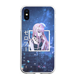 Чехол iPhone XS Max матовый Zero Two в платье, Darling in the Franxx, цвет: 3D-белый