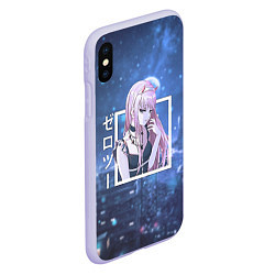 Чехол iPhone XS Max матовый Zero Two в платье, Darling in the Franxx, цвет: 3D-светло-сиреневый — фото 2