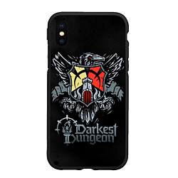 Чехол iPhone XS Max матовый Darkest Dungeon герб, цвет: 3D-черный