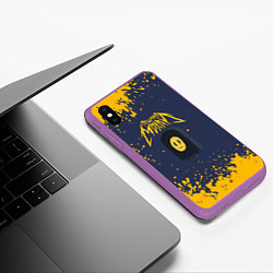Чехол iPhone XS Max матовый Пошлая Молли брызги красок, цвет: 3D-фиолетовый — фото 2