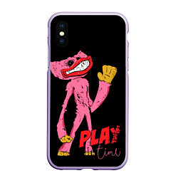 Чехол iPhone XS Max матовый Розовый Хагги Poppy Playtime