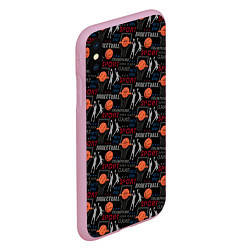 Чехол iPhone XS Max матовый Basketball - Баскетбол, цвет: 3D-розовый — фото 2