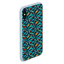 Чехол iPhone XS Max матовый Рыболовные Воблеры, цвет: 3D-голубой — фото 2