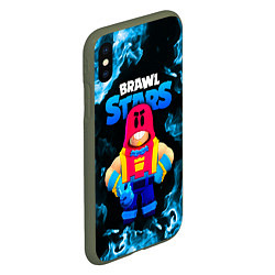 Чехол iPhone XS Max матовый Grom Гром Brawl Stars, цвет: 3D-темно-зеленый — фото 2