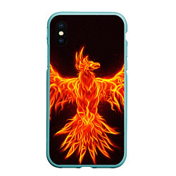 Чехол iPhone XS Max матовый ОГНЕННЫЙ ФЕНИКС FIRE PHOENIX, цвет: 3D-мятный