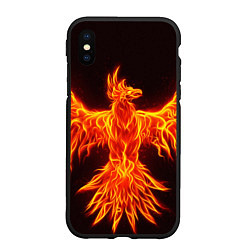 Чехол iPhone XS Max матовый ОГНЕННЫЙ ФЕНИКС FIRE PHOENIX, цвет: 3D-черный