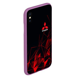 Чехол iPhone XS Max матовый MITSUBISHI GEOMETRY RED SPORT JAPAN, цвет: 3D-фиолетовый — фото 2