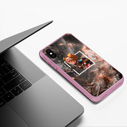 Чехол iPhone XS Max матовый Горо Gorou, Genshin Impact Геншин импакт, цвет: 3D-розовый — фото 2