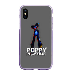 Чехол iPhone XS Max матовый HUGGY WUGGY POPPY PLAYTIME, цвет: 3D-светло-сиреневый