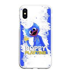 Чехол iPhone XS Max матовый POPPY PLAYTIME - ХАГГИ ВАГГИ ПРИВЕТ, цвет: 3D-белый