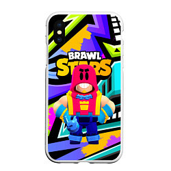 Чехол iPhone XS Max матовый GROM BRAWL STARS ГРОМ БРАВЛЫ, цвет: 3D-белый