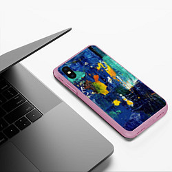 Чехол iPhone XS Max матовый КРАСКА PAINT, цвет: 3D-розовый — фото 2