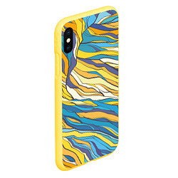 Чехол iPhone XS Max матовый Красивые абстрактные волны, цвет: 3D-желтый — фото 2