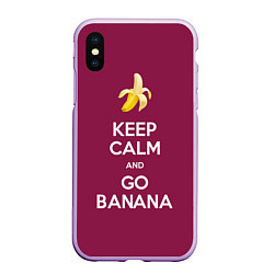 Чехол iPhone XS Max матовый Keep calm and go banana