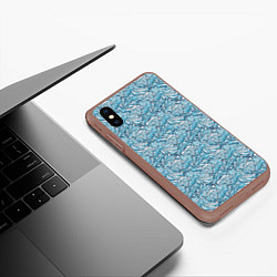 Чехол iPhone XS Max матовый Силуэты Волков, цвет: 3D-коричневый — фото 2