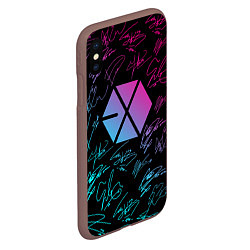 Чехол iPhone XS Max матовый EXO BAND НЕОНОВЫЕ АВТОГРАФЫ, цвет: 3D-коричневый — фото 2