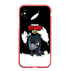 Чехол iPhone XS Max матовый BRAWL STARS MECHA CROW ПЕРЬЯ