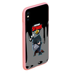 Чехол iPhone XS Max матовый BRAWL STARS MECHA CROW подтеки красок, цвет: 3D-баблгам — фото 2