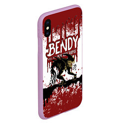 Чехол iPhone XS Max матовый BLOOD BLACK AND WHITE BENDY AND THE INK MACHINE, цвет: 3D-сиреневый — фото 2