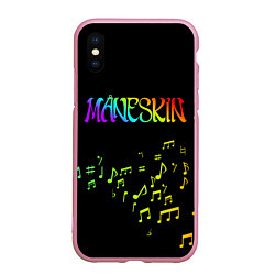 Чехол iPhone XS Max матовый MANESKIN ЦВЕНОЙ МУЗЫКАЛЬНЫЙ, цвет: 3D-розовый