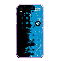 Чехол iPhone XS Max матовый BMW - КРАСКИ, цвет: 3D-сиреневый