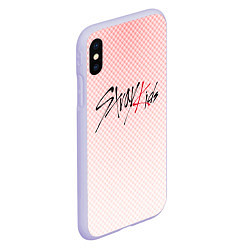 Чехол iPhone XS Max матовый Stray kids лого, K-pop ромбики, цвет: 3D-светло-сиреневый — фото 2