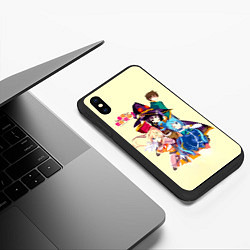 Чехол iPhone XS Max матовый Аква, Сато, Мегумин и Даркнесс - КоноСуба, цвет: 3D-черный — фото 2