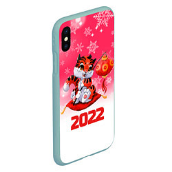 Чехол iPhone XS Max матовый Китайский тигр 2022 Новый год, цвет: 3D-мятный — фото 2
