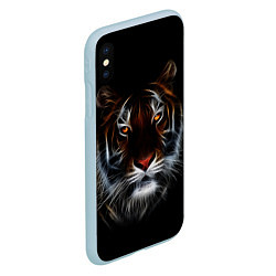 Чехол iPhone XS Max матовый Тигр в Темноте Глаза Зверя, цвет: 3D-голубой — фото 2