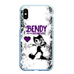 Чехол iPhone XS Max матовый HEART BENDY AND THE INK MACHINE, цвет: 3D-голубой