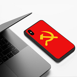 Чехол iPhone XS Max матовый Красный Советский союз, цвет: 3D-черный — фото 2