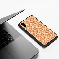 Чехол iPhone XS Max матовый Куриные Яйца, цвет: 3D-черный — фото 2