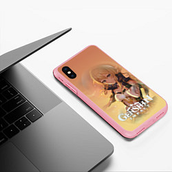 Чехол iPhone XS Max матовый Genshin Impact и ее герои, цвет: 3D-баблгам — фото 2