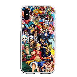 Чехол iPhone XS Max матовый ВСЕ ГЕРОИ АНИМЕ ВАН ПИС ALL HEROES ONE PIECE, цвет: 3D-белый