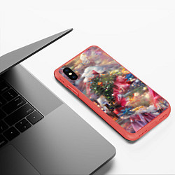 Чехол iPhone XS Max матовый Ностальгия Рождества, цвет: 3D-красный — фото 2