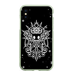 Чехол iPhone XS Max матовый НОВОГОДНИЙ HOLLOW KNIGHT ЧЁРНЫЙ, цвет: 3D-салатовый