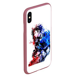 Чехол iPhone XS Max матовый Танджиро demon slayer, цвет: 3D-малиновый — фото 2