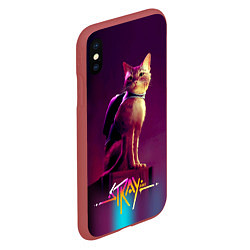 Чехол iPhone XS Max матовый Stray cat кот бродяга, цвет: 3D-красный — фото 2