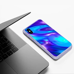 Чехол iPhone XS Max матовый Neon Holographic, цвет: 3D-светло-сиреневый — фото 2