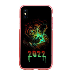Чехол iPhone XS Max матовый Тигр 2022, цвет: 3D-баблгам