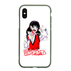 Чехол iPhone XS Max матовый Ikishima Midari - Kakegurui, цвет: 3D-темно-зеленый