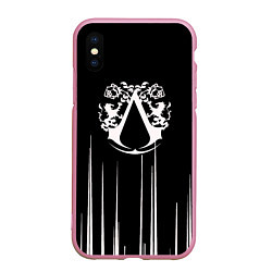 Чехол iPhone XS Max матовый Assassins creed ассасина, цвет: 3D-розовый
