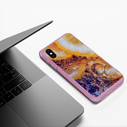 Чехол iPhone XS Max матовый Макро-Апельсинка, цвет: 3D-розовый — фото 2